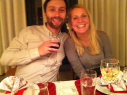 Dorte and I at the Christmas table